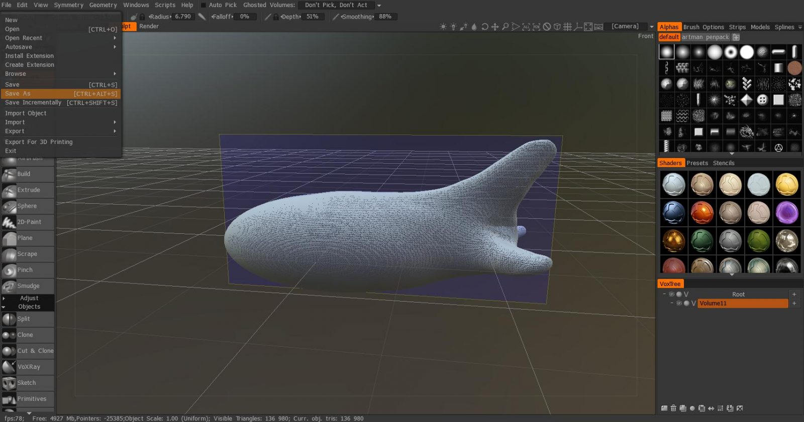 3D model of the submarine